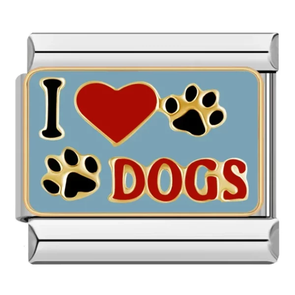 Charm I Love Dogs from Italian Bracelet