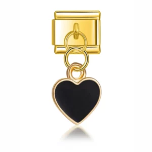 Charm Pure Black Heart von Italian Bracelet