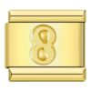 Charm Nummer 8 Goud van Italian Bracelet