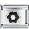 Charme Blume schwarz aus italienischem Armband