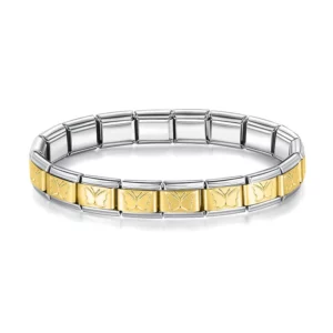 AArmband Zilver met Gouden Vlinders van Italian Bracelet