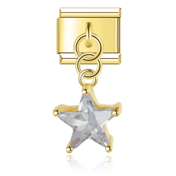 Charm Crystal Encrusted Star Gold by Italian Bracelet