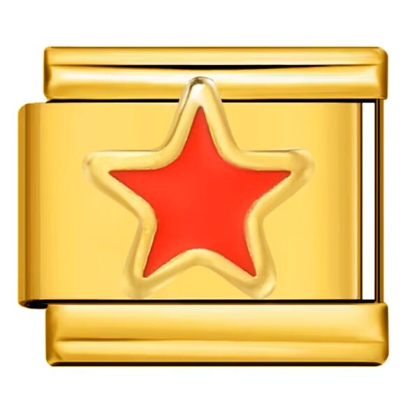 Charm Red Star Gold van Italian Bracelet