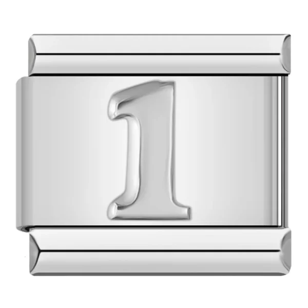 Charm nummer 1 zilver van Italian Bracelet