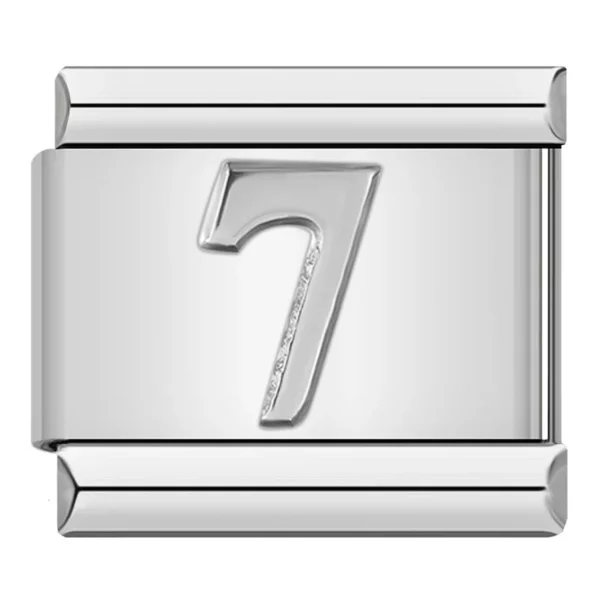 Charm nummer 7 zilver van Italian Bracelet