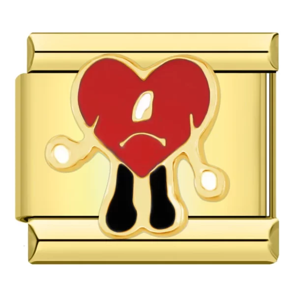 Charm Sad Heart Gold van Italian Bracelet