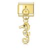 Charm Crystal Encrusted Seahorse goud van Italian Bracelet