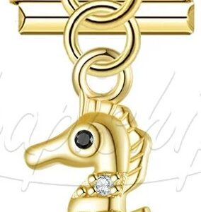 Charm Crystal Encrusted Seahorse goud van Italian Bracelet