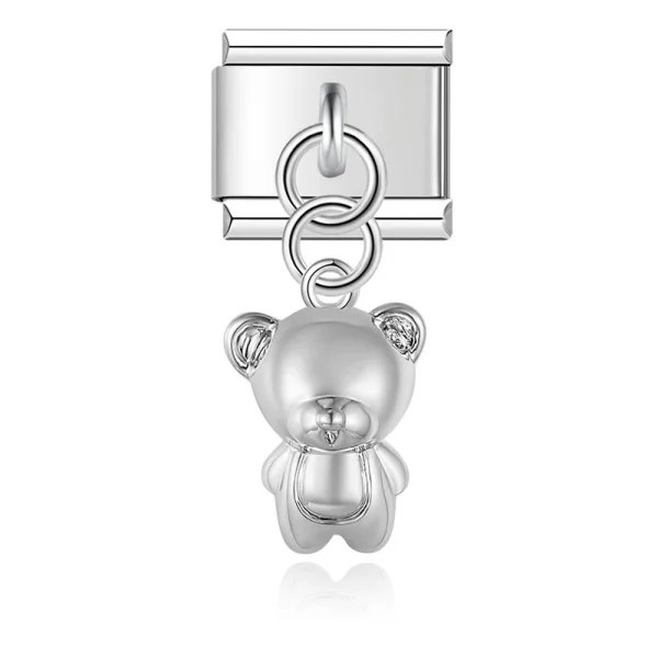 Charm Teddy bear Silver van Italian Bracelet