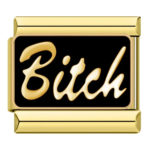 Charm Bitch Goud van Italian Bracelet