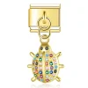 Gold Charm Crystal-Encrusted Beetle from Italian Bracelet