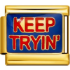 Charm Keep Tryin' goud van Italian Bracelet