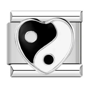 Charm Yin Yang Hart zilver van Italian Bracelet
