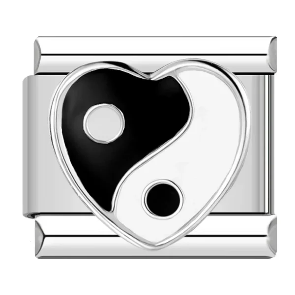 Charm Yin Yang Hart zilver van Italian Bracelet