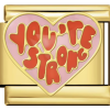 Charm „You're Strong“ in Gold von Italian Bracelet