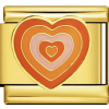 Charm „My crazy orange and red heart“ in Gold von Italian Bracelet
