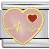Charm „Heartbeat“ aus Silber von Italian Bracelet