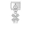 Charm Crystal Encrusted Windmill zilver van Italian Bracelet