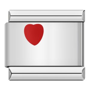 Charm Little red heart zilver