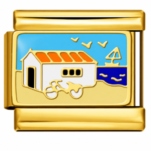 Charm Huisje bij de zee goud van Italian Bracelet
