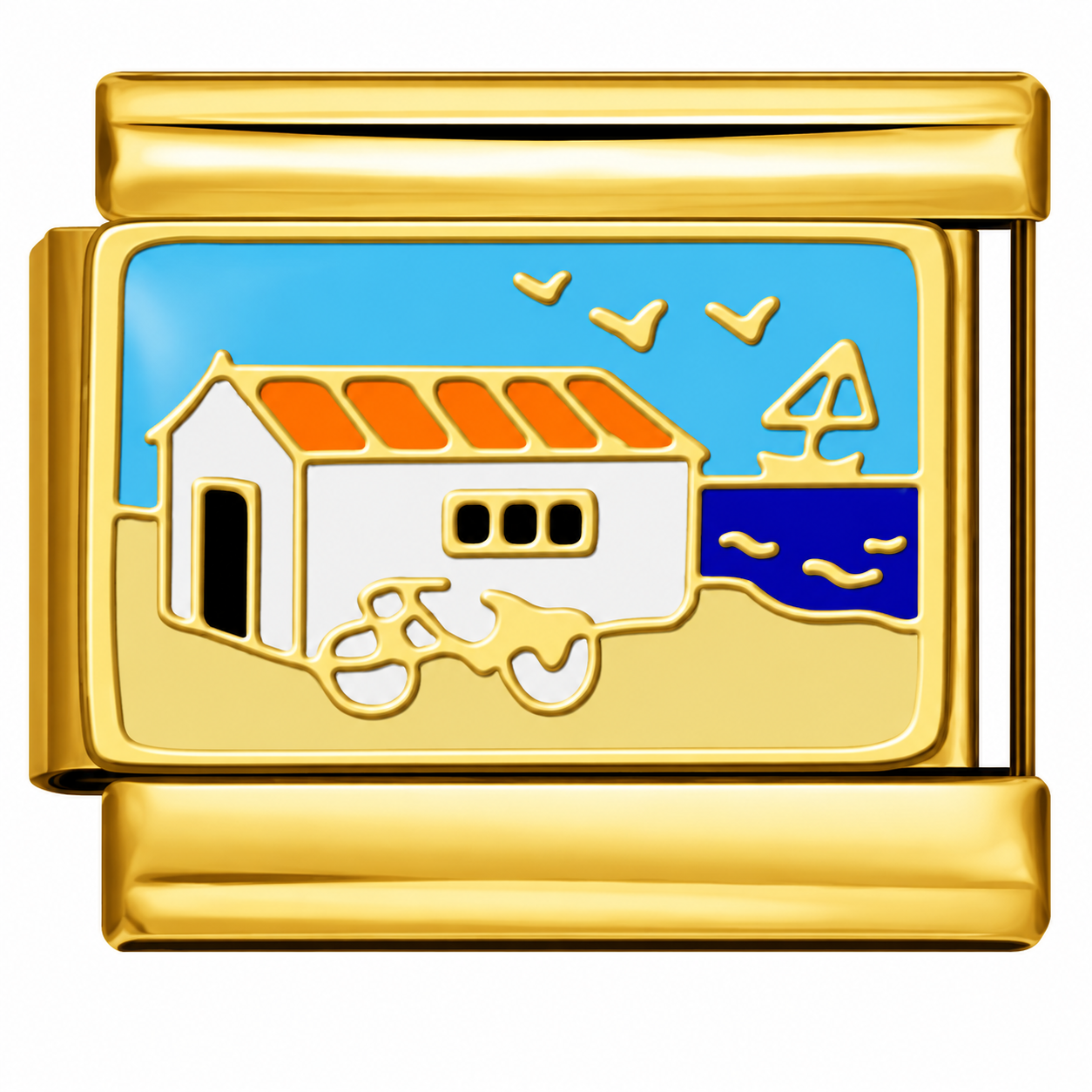 Huisje bij de zee goud