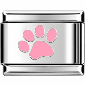 Charm Pink Puppy Paw zilver van Italian Bracelet