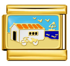 Charm Huisje bij de zee goud van Italian Bracelet