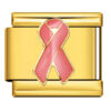 Charm Pink Ribbon goud van Italian Bracelet